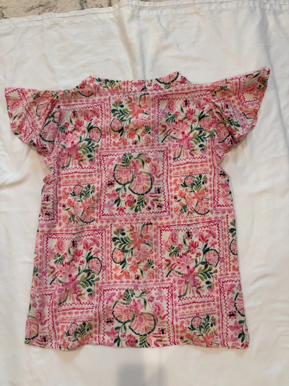 Cecce Pink Floral Strapless Peplum Top XS Cottagecore - Picture 7 of 8
